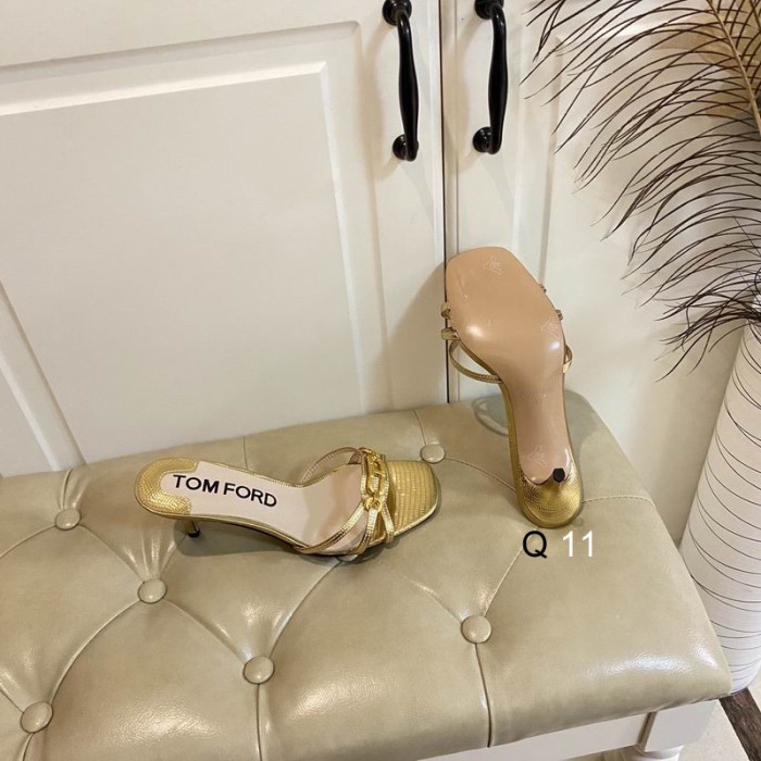 Tom Ford 6,5 cm de Lézard Mi Talon Glisser Dans l'Or