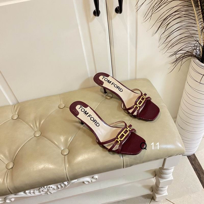 Tom Ford 6,5 cm de Lézard Mi Talon Glisser Dans Claret