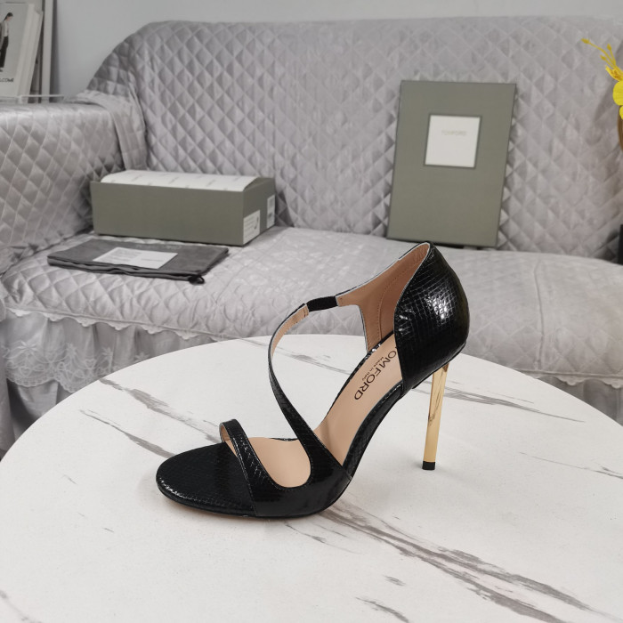Tom Ford 10.5 cm Snake-Effet Cuir à Talons hauts Sandale En Noir