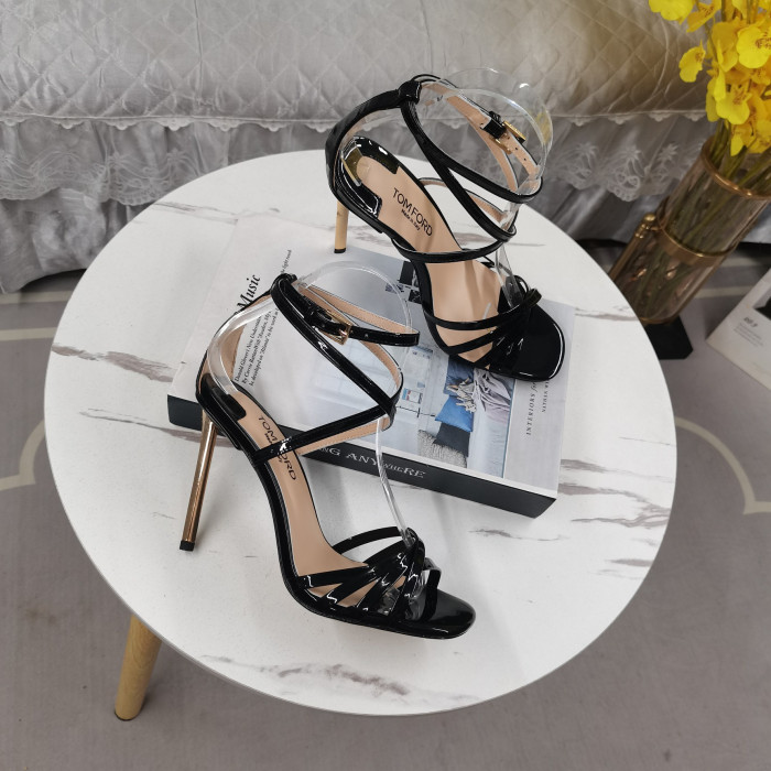 Tom Ford 11cm Cuir verni Ida Sandale En Noir