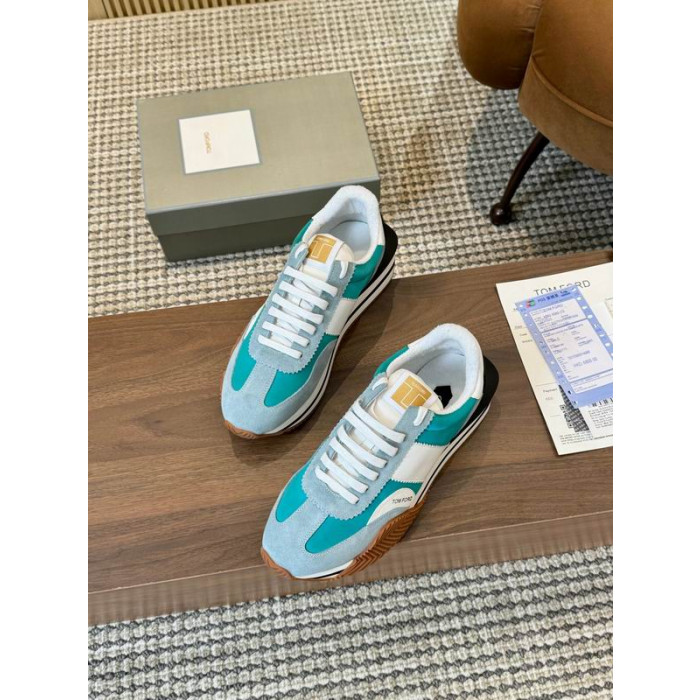Tom Ford En Daim Tissu Technique James Sneaker En Bleu 022