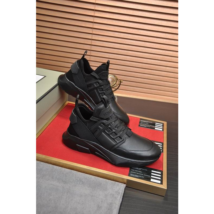 Tom Ford Cuir Jago Sneaker En Noir
