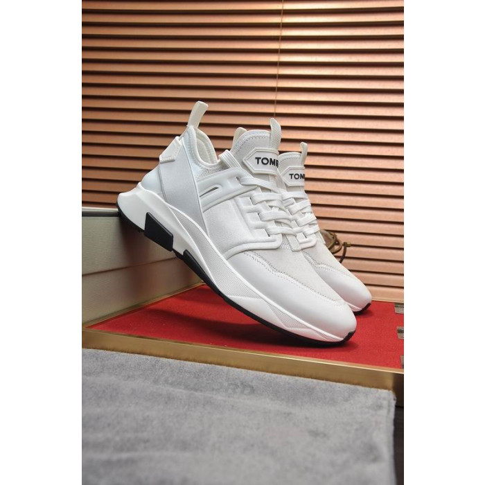 Tom Ford Néoprène Daim Jago Sneaker En Blanc