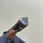 Tom Ford 10cm Cuir de Crocodile Angelina Slingback En Brun