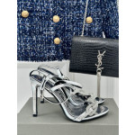 Tom Ford 10cm Cuir Chaîne en Argent Sandale En Argent