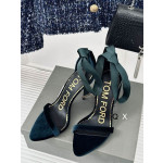 Tom Ford 10cm, Ruban de Soie, de Velours Sandale En Vert