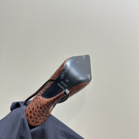 Tom Ford 10cm Cuir de Crocodile Angelina Slingback En Brun