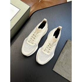 Tom Ford Maille Lacets Baskets Basses En Blanc