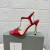 Tom Ford 10.5 cm Cuir Brillant en Métal Argenté de la Chaîne d'Angelina Sandale Rouge