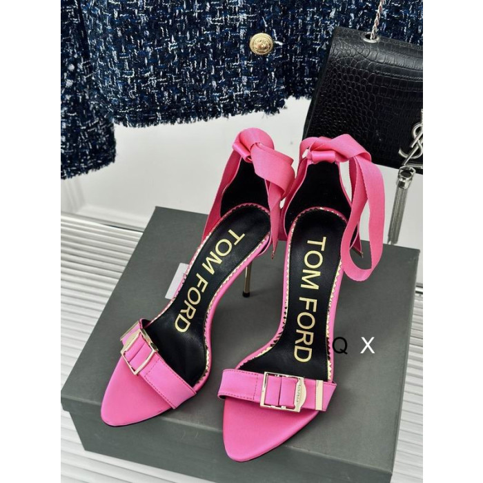 Tom Ford 10cm Silk Ribbon Sandale In Pink