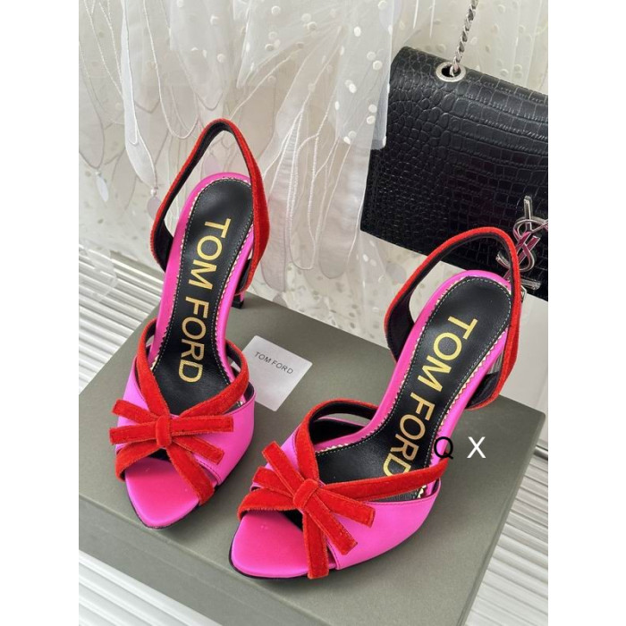 Tom Ford Velvet Bow Sandal In Rose Pink