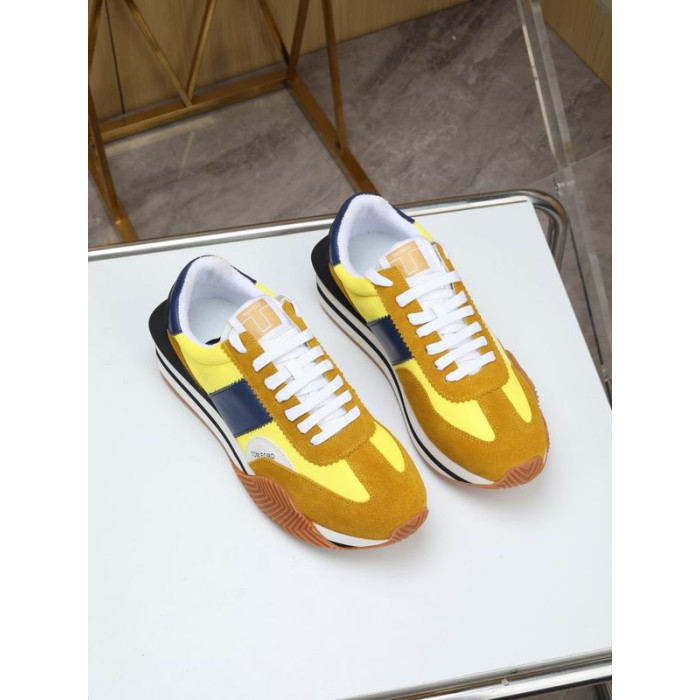 Tom Ford Wildleder Technische Gewebe-James Sneaker In Braun/Gelb 033