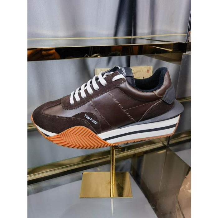Tom Ford Wildleder Technische Gewebe-James Sneaker In Dunkelbraun 045