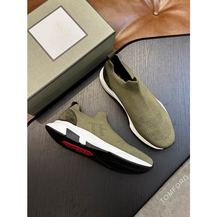 Tom Ford Mesh Niedrigen Sneakers In Army Green
