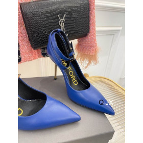 Tom Ford Leder Padlock Ankle Wrap Spitz Toe Pumps In Blau