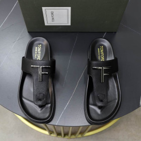 Tom Ford Herren Leder Flip-Flops In Black03