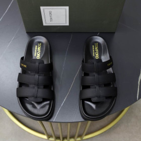Tom Ford Herren Leder Flip-Flops In Black02
