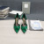 Tom Ford Leather Metal-Open-Toe Pumps In Grün