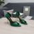 Tom Ford Leather Metal-Open-Toe Pumps In Grün