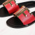 Tom Ford Leather TF Logo Flat Slide In Rot
