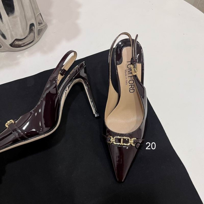 Tom Ford 10cm λουστρίνι Whitney Slingback Σε Σκούρο Καφέ