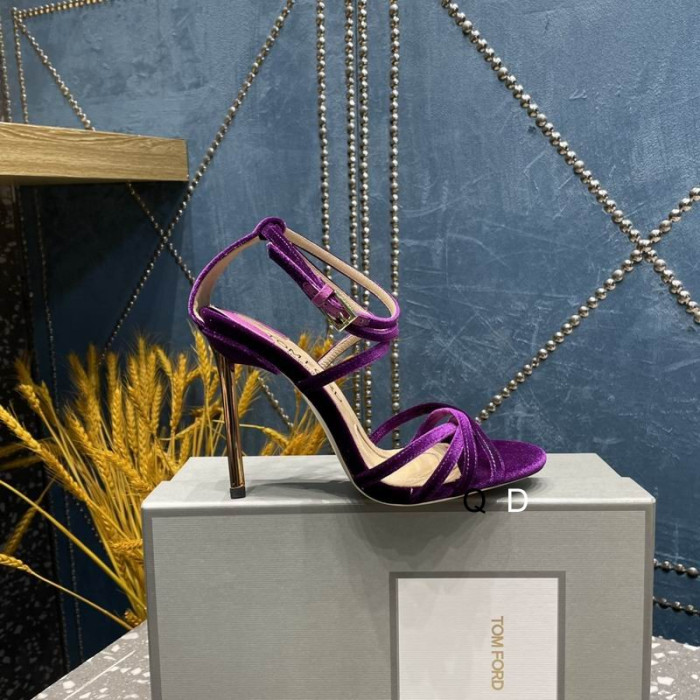 Tom Ford 10.5 cm Βελούδο Ida Σανδάλια Σε Μωβ