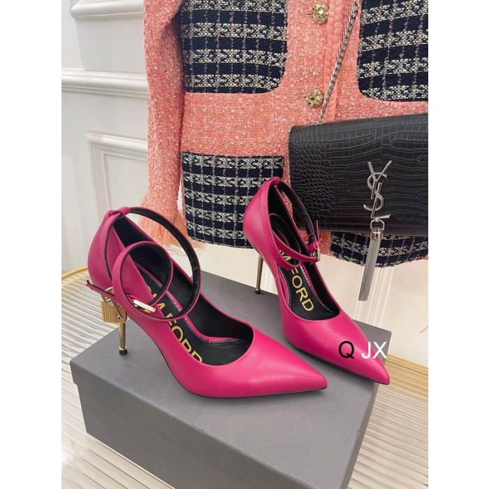 Tom Ford Σχεδίων Κροκοδείλων Λουκέτο Ankle Wrap Επισήμανε Toe Γόβες Σε Ροζ