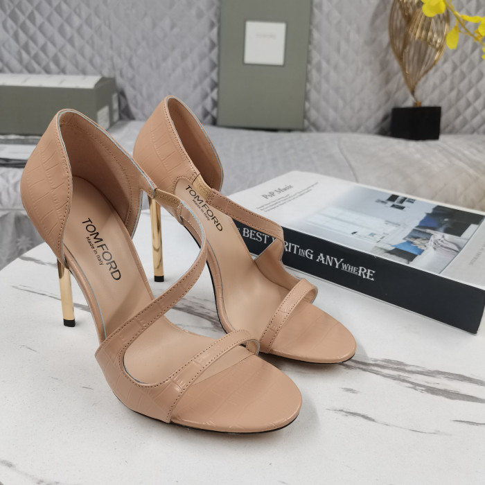 Tom Ford 10.5 cm Κροκοδείλια Δερμάτινο Πέδιλο Σε Nude