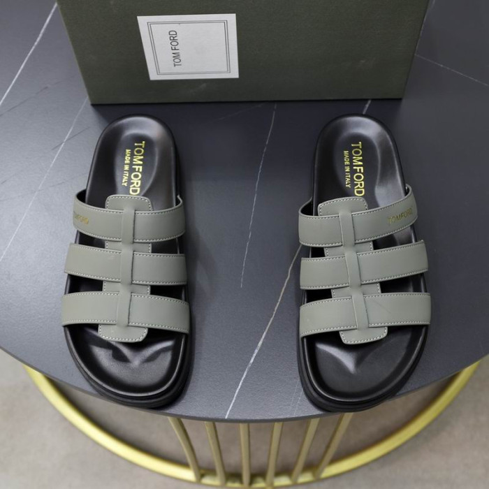 Tom Ford ανδρικά Δερμάτινα Σανδάλια Σε Grey01