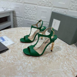 Tom Ford 10.5 cm Λαμπερό Δέρμα Ασημένια Αλυσίδα Μετάλλων Angelina Σανδάλι Πράσινο