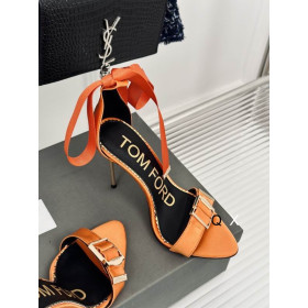 Tom Ford 10cm Μετάξι Κορδέλα Σανδάλι Σε Πορτοκαλί